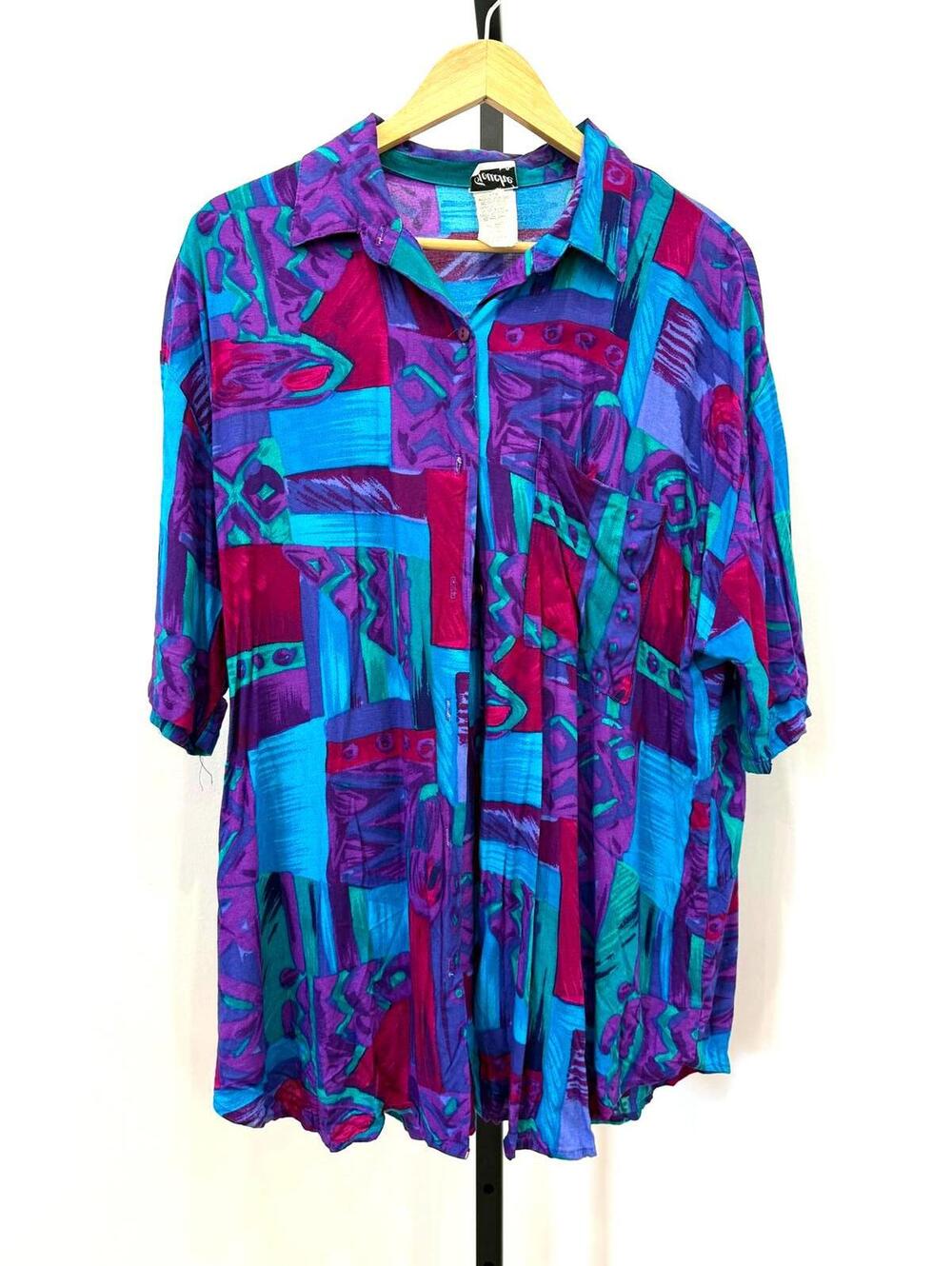 Touche LA Vintage 100% Rayon Button-Up Shirt Size 18w